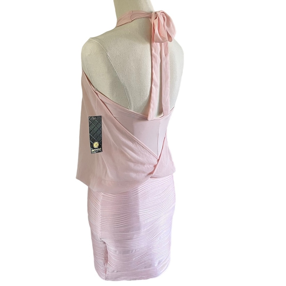 BNWT BLOCKOUT pale pink halter neck mini dress - Picture 9 of 14